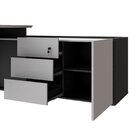 Mesa L Diretor Com Armário Lateral 3 Gavetas 180cm Industrial