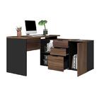 Mesa L Diretor Escritório Home Office 150x150 Marrom Preto
