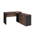 Mesa L Diretor Escritório Home Office 150x150 Marrom Preto
