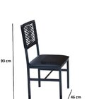 Mesa Laís De 120cm Com 4 Cadeiras Ibiza Preto