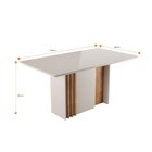 Mesa Lara 1600x900 Retangular Com Vidro De Canto Arredondado