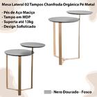 Mesa Lateral 02 Tampos Chanfrada Pe Metal Dou Artesano