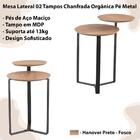 Mesa Lateral 02 Tampos Chanfrada Pe Metal Pr Artesano