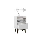 Mesa Lateral 1 Gaveta 1 Nicho Mdp Brv Móveis Branco/castanho/