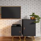 Mesa Lateral 1 Porta Play Artemobili Preto/garapa