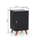 Mesa Lateral 1 Porta Play Artemobili Preto/garapa