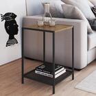 Mesa Lateral 1 Prateleira Estilo Industrial York Vermont/pret