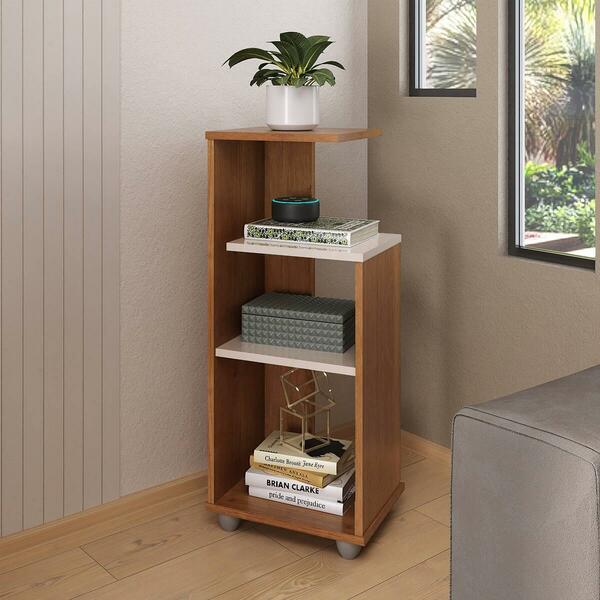 Mesa Lateral 33cm Com Prateleiras Multimóveis Cr45124