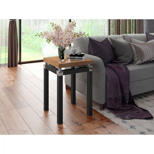 Mesa Lateral 41x41cm Malva Artefamol Preto/demolição