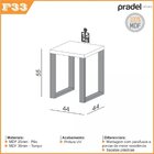 Mesa Lateral 44x44cm Industrial  Freijó/preto Fosco