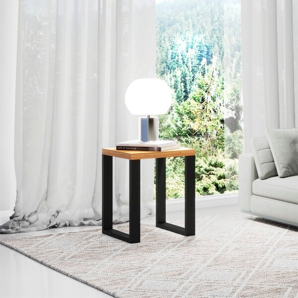 Mesa Lateral 44x44cm Industrial  Freijó/preto Fosco