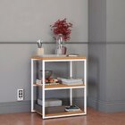 Mesa Lateral 45cm Kappesberg Crome Canela/branco