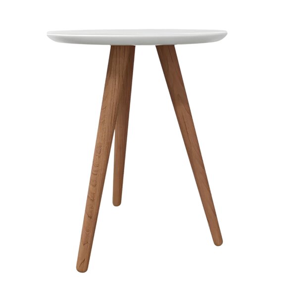 Mesa Lateral 50cm Esmeralda Athenas Off White/mel