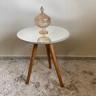 Mesa Lateral 50cm X 50cm X 62cm Esmeralda Off White / Mel