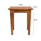 Mesa Lateral 50x35 Ripada Madeira Rustica Castanho