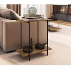 Mesa Lateral 60cm Industrial Tube  Vermont/preto