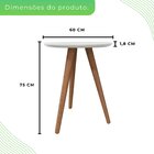 Mesa Lateral 60cm Tampo Em Mdf Esmeralda Branco