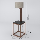 Mesa Lateral Abajur Preto Amêndoa