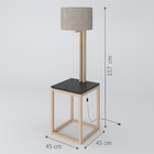 Mesa Lateral Abajur Preto Natural