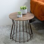 Mesa Lateral Aço Corten/castanho Sala De Estar Aço Corten/cas