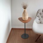 Mesa Lateral Afrodite Paleta Base De Aço Inoxidável 45cm Preto