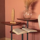 Mesa Lateral Afrodite Paleta Base De Aço Inoxidável 55cm Preto