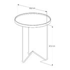 Mesa Lateral Alamanda Com Borda Em Couro Sintético E Espelho