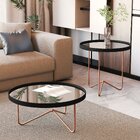 Mesa Lateral Alamanda Com Borda Em Couro Sintético E Espelho