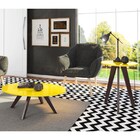 Mesa Lateral Alba Retrô Amarelo Laca E Café Para Recepção Sal
