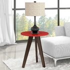 Mesa Lateral Alba Vermelho Laca Com Café - D'rossi