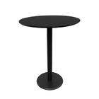 Mesa Lateral Alta Monopé De Laca 40 Cm - Preta