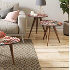 Mesa Lateral Alta Para Sala De Estar Retrô Espresso - Be Mobi