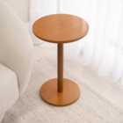 Mesa Lateral Amalfi Redonda Amadeirada Em Mdf