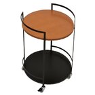 Mesa Lateral Aparador Redondo Carrinho Lia Para Sala E Cozinh