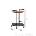 Mesa Lateral Aparador Redondo Carrinho Lia Para Sala E Cozinh