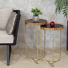 Mesa Lateral Apoio Conjunto Canto Redonda Pequena Sofá Ambien