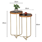 Mesa Lateral Apoio Conjunto Canto Redonda Pequena Sofá Ambien