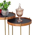 Mesa Lateral Apoio Conjunto Canto Redonda Pequena Sofá Ambien