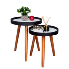 Mesa Lateral Apoio Kit Canto Conjunto Retro Pequena Rustico A