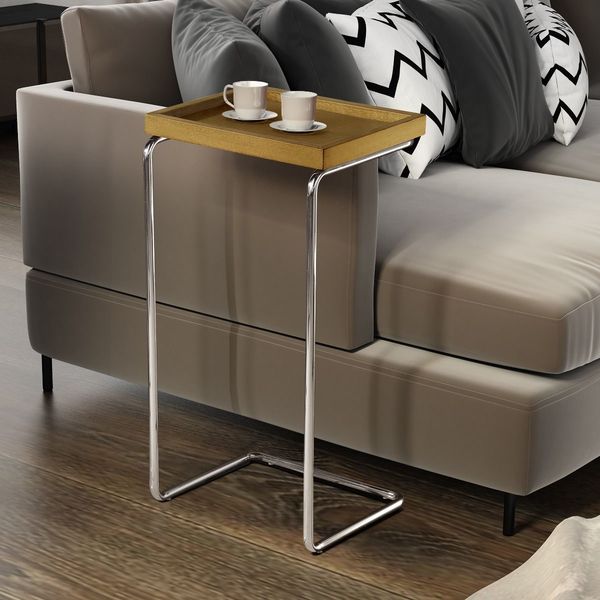 mesa lateral apoio para braco de sofa laminado larflex mel