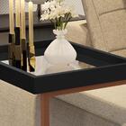 Mesa Lateral Apoio Para Sofá Com Espelho Jb 4774 - Preto Com