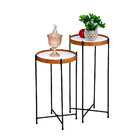 Mesa Lateral Apoio Redonda Pequena Conjunto Canto Sofá Ambien