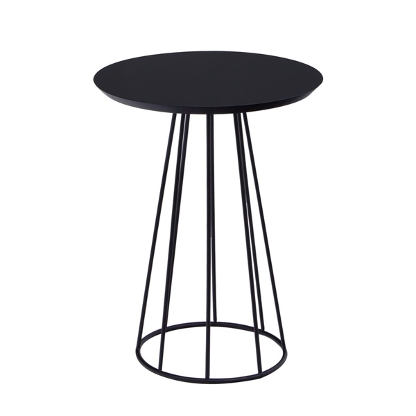 Mesa Lateral Apoio Urano Redonda Ø 35cm Metal Moderno - Preto