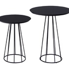 Mesa Lateral Apoio Urano Redonda Ø 35cm Metal Moderno - Preto