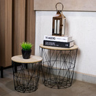 Mesa Lateral Aramada Decorativo Preto 30x30 Cm - D'rossi