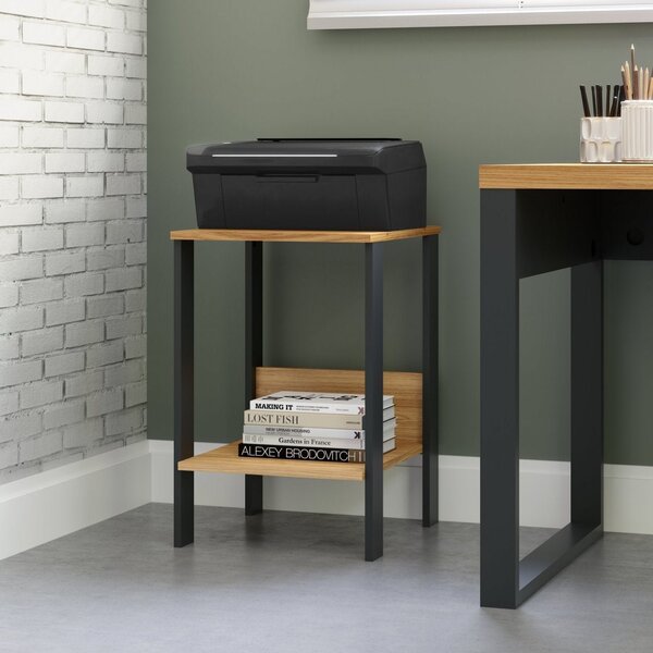 Mesa Lateral Auxiliar Industrial 100% Mdf Freijó/preto