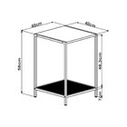 Mesa Lateral Auxiliar Industrial Retrô Quadrada 1 Prateleira