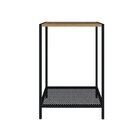 Mesa Lateral Auxiliar Industrial Retrô Quadrada 1 Prateleira