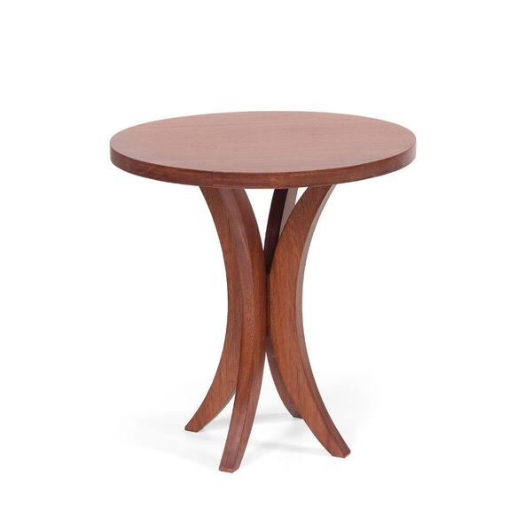 Mesa Lateral Baixa Tampo De Madeira  - Nozes