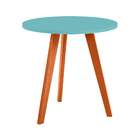 Mesa Lateral Baixa Tóquio Azul E Castanho